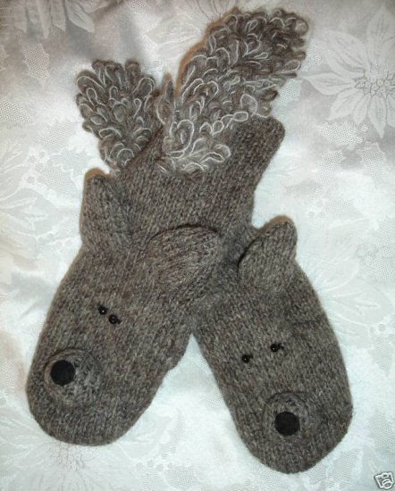 SQUIRREL MITTENS knit deLux Knitwits COSTUME puppet ADULT furry tail ...