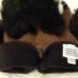 DOG SHAPED MITTENS knit COSTUME puppet ADULT Lined Floppy Brown Dog Black Ears White muzzle