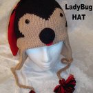 LADYBUG HAT Knit SKI CAP Halloween Costume ADULT lady bug insect FLEECE LINED