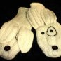Cable Knit DOG MITTENS lined PUPPET Therapy ADULT Petey animal Halloween costume
