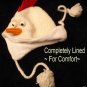 Adult CHICKEN HAT knit cap LINED farm animal Halloween costume ADULT men women toque