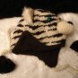 SIBERIAN TIGER HAT knit ski CAP ADULT Fleece Lined pilot white animal toque HALLOWEEN COSTUME