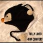 PENGUIN HAT knit Halloween Costume ADULT pittsburgh penguins ski cap FLEECE LINED baby pom poms