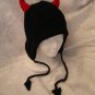 RED DEVIL HAT ski cap ADULT Fleece Lined SUN DEVILS knit wool Halloween Costume horns arrows