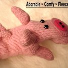 PIG MITTENS knit ADULT puppet PINK piggy FLEECE LINED Halloween costume therapy