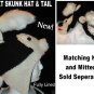 SKUNK MITTENS knit Fleece Lined ADULT puppet MITTS New honey badger Costume