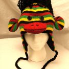 REGGAE SOCK MONKEY HAT knit ADULT dreadlocks dread locks marley jamaica Halloween Costume