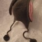 GRAY RABBIT HAT bunny FLEECE LINED grey Ladies Size ADULT cable knit Halloween costume Ski Cap