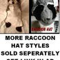 RACCOON HAT knit ski cap toque beanie costume ADULT Ladies UNISEX Dark ...