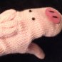 PIG MITTENS warm winter ADULT SIZE ladies puppet PINK piggy Knit FLEECE LINED costume therapy
