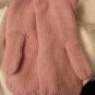 PIG MITTENS warm winter ADULT SIZE ladies puppet PINK piggy Knit FLEECE LINED costume therapy