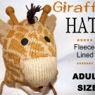 GIRAFFE HAT Knit HEAD adult SKI CAP Halloween Costume toque cream lining MENS WOMENS unisex delux