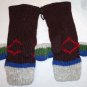ADULT ARGYLE SOCK MONKEY MITTENS blue red green FLEECE LINED PERFECT GIFT ski snowboard