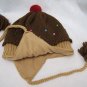 CUPCAKE KNIT HAT Fleece Lined ADULT Brown ski cap toque animal Costume