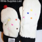 ADULT VANILLA CUPCAKE  MITTENS Fleece Lined KNIT puppet Cherry cup cake Ladies Womens COZY warm