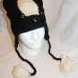 BADGER HAT ADULT skunk KNIT Ski cap BEANIE animal Costume Helmet Head woodchuck black and white