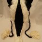 BADGER HAT ADULT skunk KNIT Ski cap BEANIE animal Costume Helmet Head woodchuck black and white