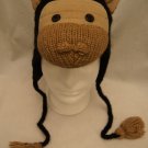 CHIMPANZEE HAT knit ski cap ADULT monkey FLEECE LINED animal Costume