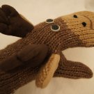 ADULT Moose MITTENS knit bullwinkle FLEECE LINED Christmoose warm winter wool