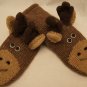 ADULT Moose MITTENS knit bullwinkle FLEECE LINED Christmoose warm winter wool