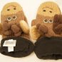 ADULT Moose MITTENS knit bullwinkle FLEECE LINED Christmoose warm winter wool