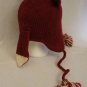 RED FOX HAT knit animal costume ski cap ADULT red squirrel woodchuck Mens Womens