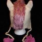 UNICORN HAT Adult knit Pink Mohawk FLEECE LINED white horse Pegasus ski cap Halloween COSTUME
