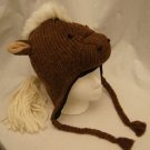 deLux HORSE HAT knit Adult COSTUME Brown ski Cap animal Colts WE SHIP TODAY Fleece Lined
