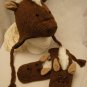 deLux HORSE HAT knit Adult COSTUME Brown ski Cap animal Colts WE SHIP TODAY Fleece Lined