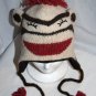 SLEEPY SOCK MONKEY HAT Soft ADULT ONE SIZE Lined Fleece Knit ski Cap delux TAG knitwits
