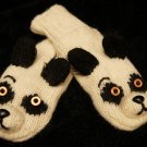 PANDA BEAR MITTENS black white ADULT animal mitts COSTUME comfy cozy warm GIFT men women