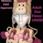 UNICORN HAT Adult knit Pink Mohawk FLEECE LINED white horse Pegasus ski cap Halloween COSTUME