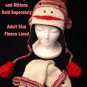 PINK SOCK MONKEY Hat KNIT ski cap STRIPED Fleece Lined ADULT mens womens Halloween Costume delux
