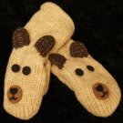 BROWN BEAR MITTENS comfy fleece lined ADULT mens womens delux knitwits puppet