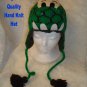 DINOSAUR Hat knit ski cap godzilla Halloween costumeLined green dragon dino delux