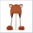 deLux RED FOX Hat knit ski cap  mens womens Halloween costume Fleece Lined mens women's delux