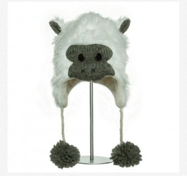 WHITE GORILLA ape monkey Hat knit cap unisex yeti style costume Lined sasquatch yeti animal delux