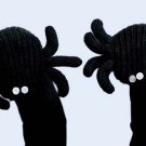 BLACK WIDOW SPIDER MITTENS Fleece Lined ADULT puppet deLux Costume Mens Womens animal shaped