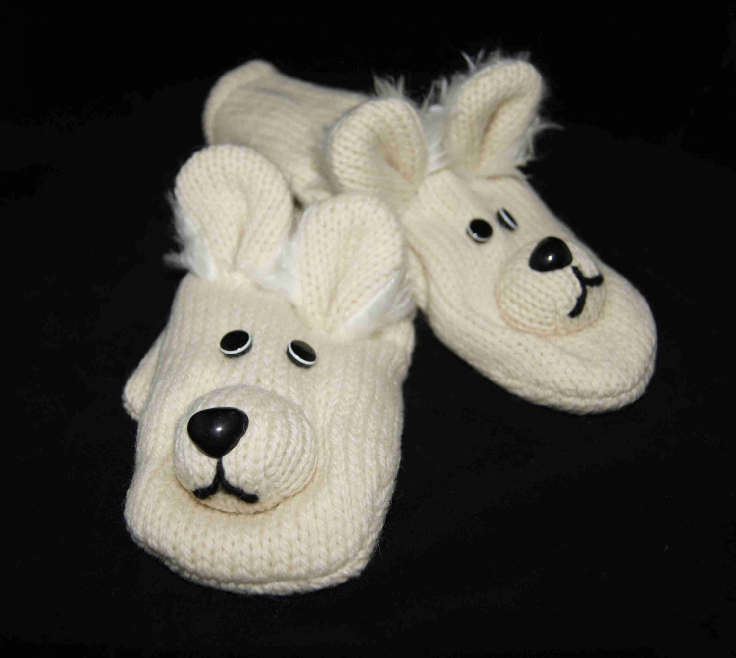 polar bear fur mittens