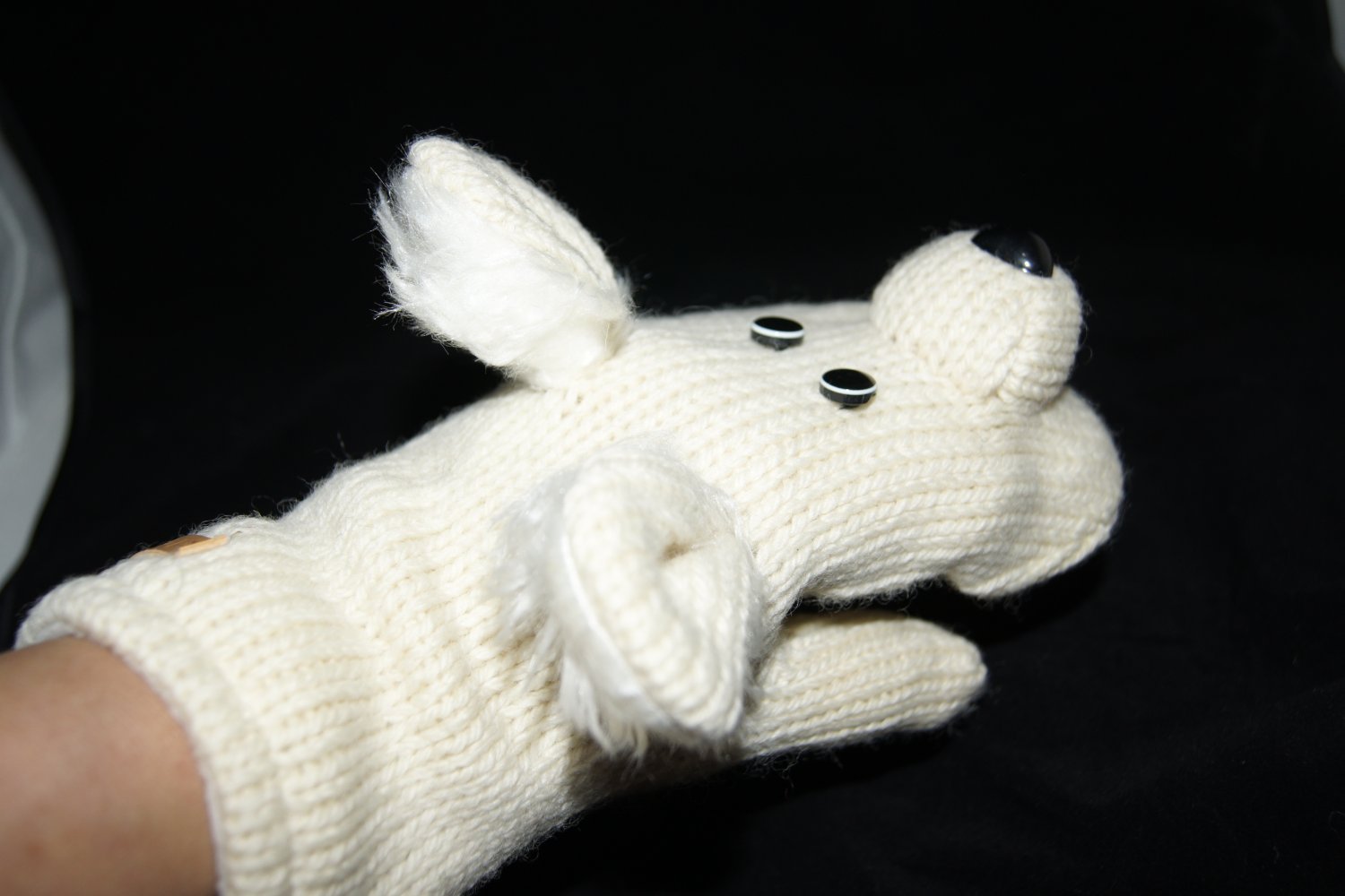 polar bear fur mittens