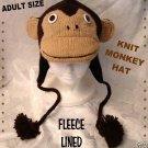 ADULT MONKEY HAT Knit Ski Cap HALLOWEEN COSTUME Japanese Anime knitwits brown DELUX knitwear