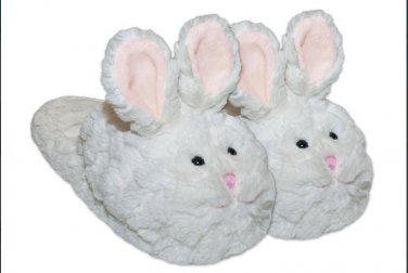 WARM BUDDY White Bunny Slippers SUPER SOFT Adult 37 - 38 approx size 6 6.5 7 7.5 1/2 8