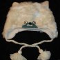 ABOMINABLE SNOWMAN abdominal Costume Adult toque animal  KNIT & FURRY HAT White Sasquatch YETI