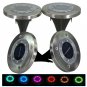 4 Solar Powered 8 LED COLOR Changing Disc Path Lawn Garden Pathway Light Disks