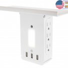 Wall Power Outlet Shelf w/ Night Light - Socket Wall Stand 6 Plugs + 3 USB