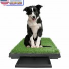 Large Potty Pad w/ Front Tray - Dog Training Pad Pet Grass Patch Bathroom Patch