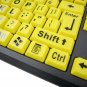 2 Big Bright Easy See Keyboard Yellow Large Print Letter Visual Impaired + Mouse