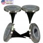 4 Solar Powered 8 LED Disc Path Lawn Lights W/ Diffusure Lens Waterproof Disk