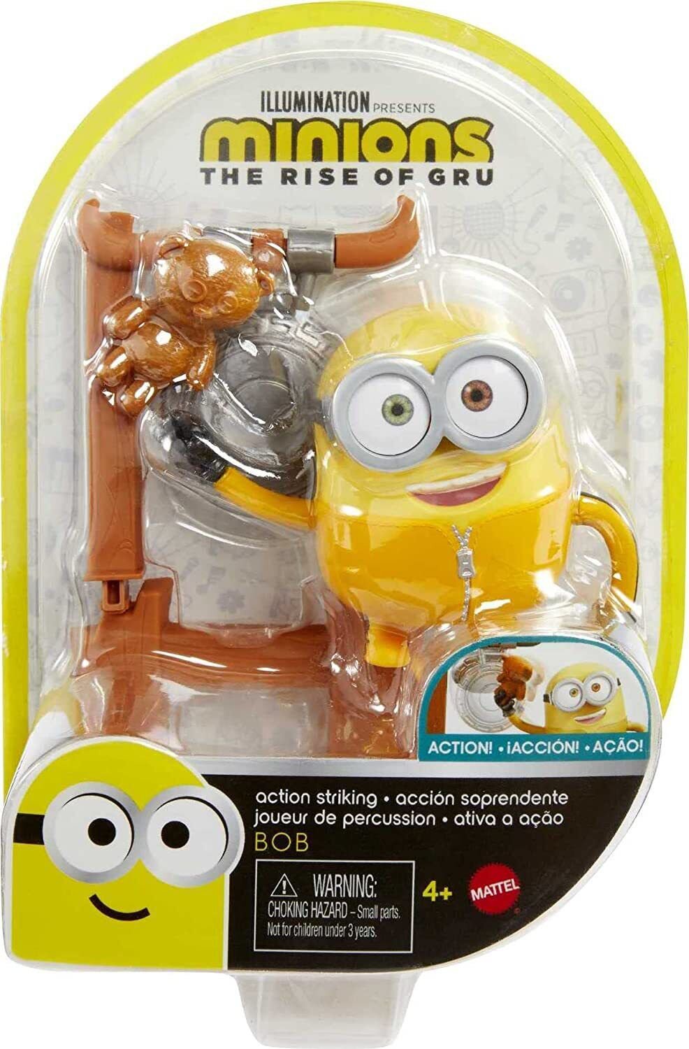 Minions The Rise of Gru Bob Action Figure with Gong and Teddy Bear