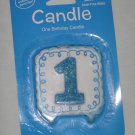 Birthday Candle Number ONE 1 Blue with Glitter by Paper Art New in Package